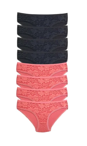 8 Adet Önü Dantelli Transparan Kadın Slip Külot S24