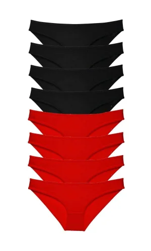 8 adet Süper Eko Set Likralı Kadın Slip Külot