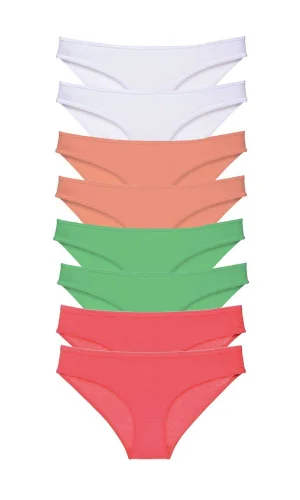 8 adet Süper Eko Set Likralı Kadın Slip Külot 527