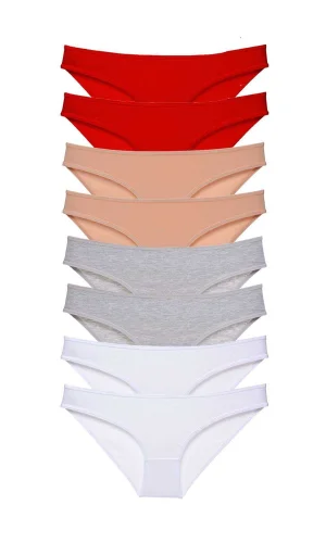 8 adet Süper Eko Set Likralı Kadın Slip Külot 532