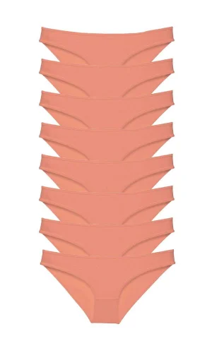 8 adet Süper Eko Set Likralı Kadın Slip Külot Pudra