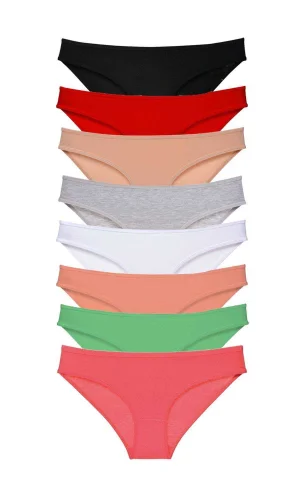 8 adet Süper Eko Set Likralı Kadın Slip Külot Set 1