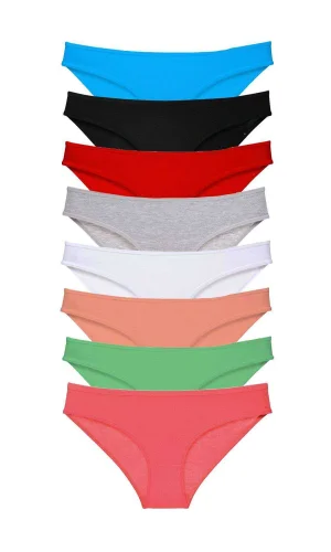 8 adet Süper Eko Set Likralı Kadın Slip Külot Set 6