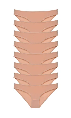 8 adet Süper Eko Set Likralı Kadın Slip Külot Ten