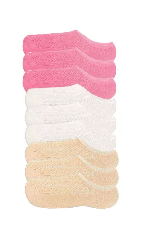 9 Adet Kadın Sneaker Dantelli File Pamuklu Yumuşak Çorap