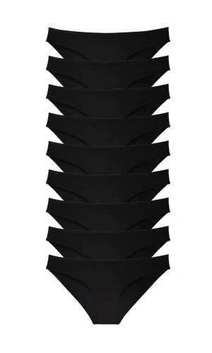 9 adet Süper Eko Set Likralı Kadın Slip Külot Siyah