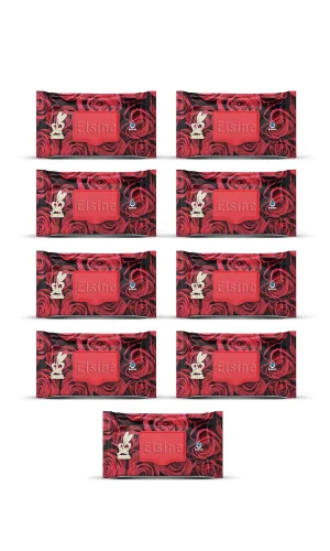 9 Paket Red Rose Islak Havlu Mendil 90 Adet Kapaklı Gül Kokulu