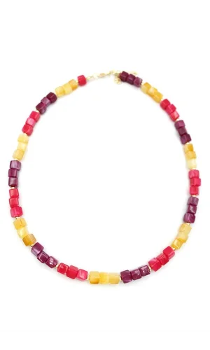 Akrilik Kolye - Fuşya