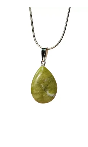 Akuamarin Doğal Taşı Zincirli El Yapımı Kolye Uç: 3 cm Zincir: 20 cm Kutulu