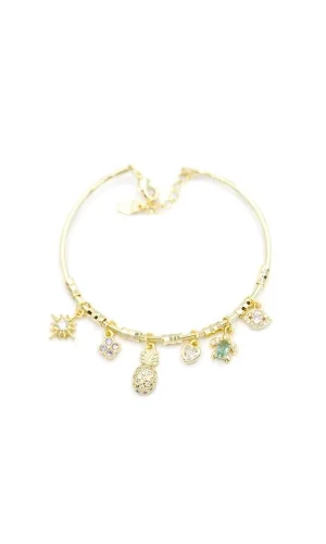 Ananas Charmlı Bilezik - Altın