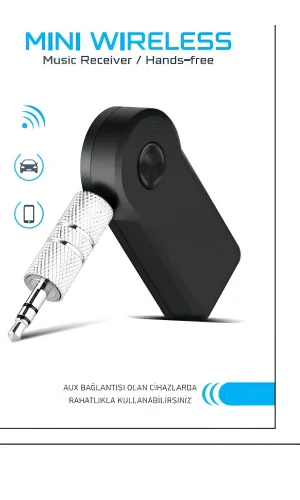 Araç İçi Kablosuz Müzik Aktarma ve Telefon Görüşme Aparatı AUX Mini Wireless