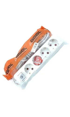 Asel 4Lü Topraklı Grup Priz 3mt Ast 403