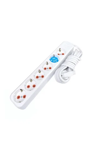 Asel 6Lı Topraklı Grup Priz 5mt