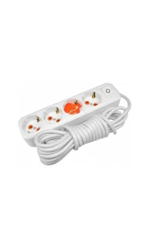 Asel Ara Kablo 4 lü 5 Metre Düz Priz Ast 405