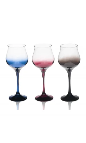 Ayaklı Amber Mavi Kırmızı Bardak Royaleks-SGM08388