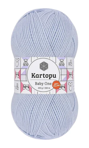 Baby One Tüylenmeyen El Örgü İpi Yünü Buz Mavi K580