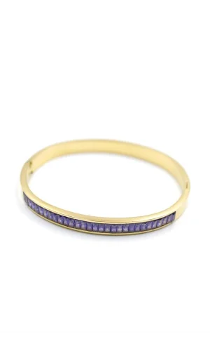 Baget Taşlı Bilezik - Mor