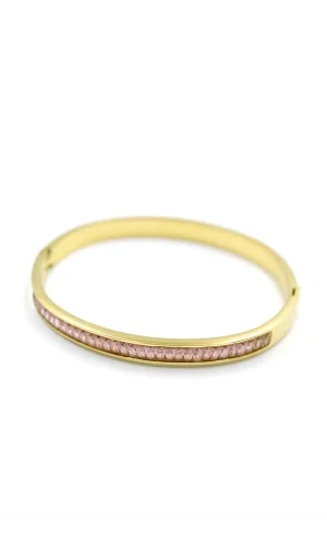 Baget Taşlı Bilezik - Pembe