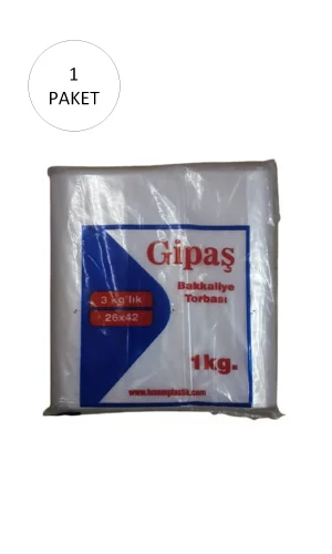 Bakkaliye Naylon Torba 3kg lık 26x42 cm 1 Paket (Takriben 165 Adet)