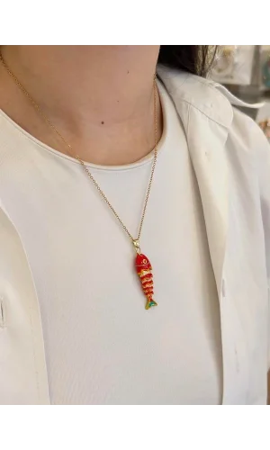 Balık Kolye - Kırmızı