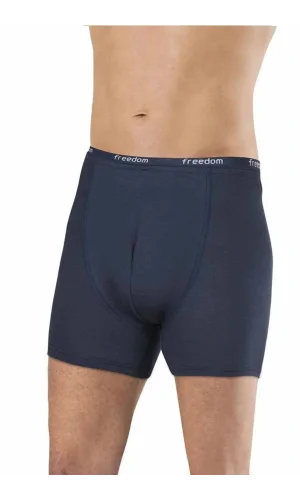 Bambu Düz Renk Erkek Boxer Lacivert - 1275A