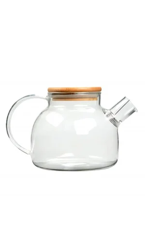 Bambu Kapaklı Borosilikat Cam Demlik 1000ml Royaleks-CM-2000