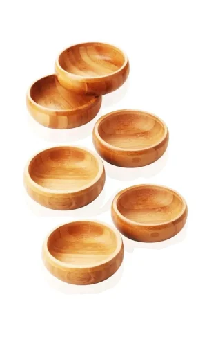 Bambu Yuvarlak 6 lı Lüks Çerezlik 9,5 x 3 cm