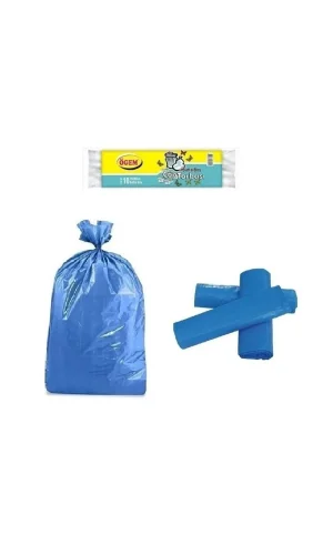 Battal Boy Çöp Torbası 75 x 90 cm 10 Lu Rulo x 1 Paket = 10 Adet (Mavi)