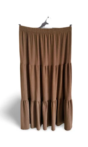 Beli Lastikli Bürümcek Kumaş Etek Anne Eteği Uzun Namaz Eteği Koyu Yeşil 44-52 beden