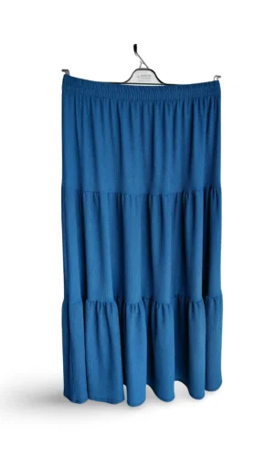 Beli Lastikli Bürümcek Kumaş Etek Anne Eteği Uzun Namaz Eteği Lacivert 44-52 beden