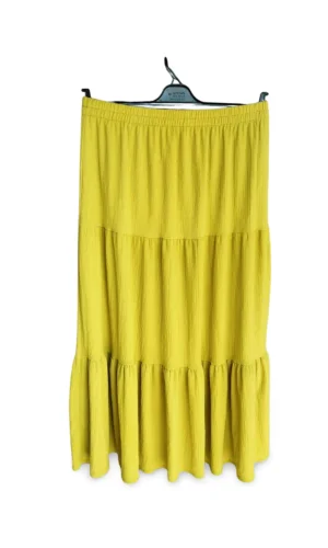 Beli Lastikli Bürümcek Kumaş Etek Anne Eteği Uzun Namaz Eteği Yeşil 44-52 beden