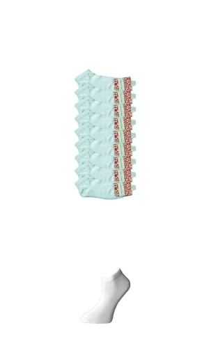 Beyaz Kadın Bilek Çorap 9 çift