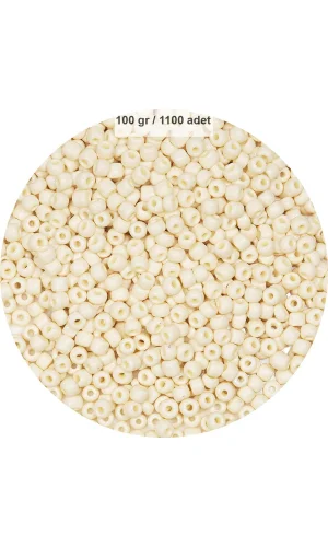 Beyaz Renk 4 mm Yaklaşık 1100 adet / 100 gram Cam Boncuk Oya Yazma Bileklik ve Kolye