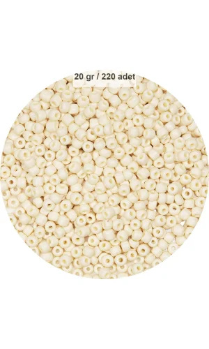 Beyaz Renk 4 mm Yaklaşık 220 adet/20 gram Cam Boncuk Oya Yazma Bileklik ve Kolye