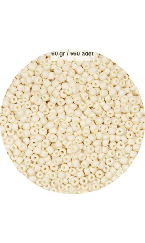 Beyaz Renk 4 mm Yaklaşık 660 adet / 60 gram Cam Boncuk Oya Yazma Bileklik ve Kolye