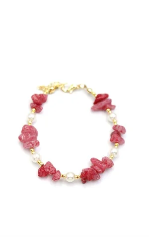 Boncuk Bileklik - Koyu Pembe