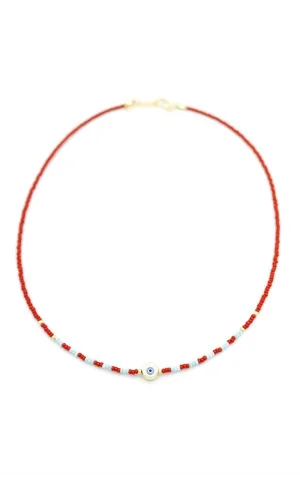 Boncuk Göz Kolye - Bordo