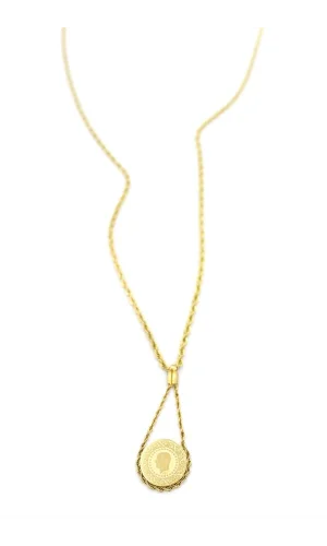 Burgu Zincir Çeyrek Kolye - Altın