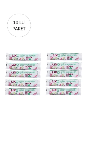 Büyük Boy Çöp Torbası 65 x 80 cm 10 Lu Rulo x 10 Paket = 100 Adet (Mavi)