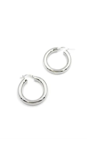 Büyük Boy Halka Küpe - Gümüş