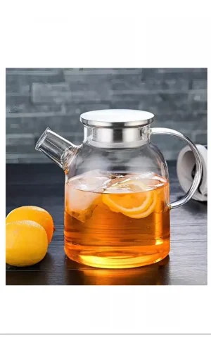 Çelik Kapaklı Borosilikat Uzun Cam Demlik 1800 Ml Royaleks-CM-2003