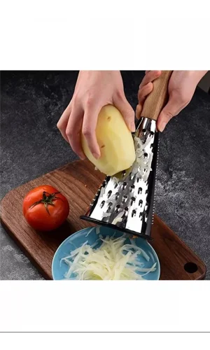 Çelik Lüks Paslanmaz Çelik Konik Rende Bambu Saplı Royaleks-RND03