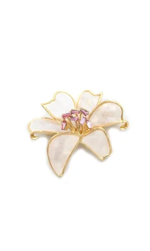 Çiçek Broş - Beyaz