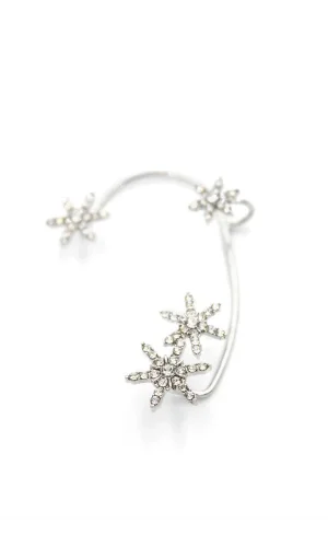 Çiçek Kıkırdak Küpe - Gümüş