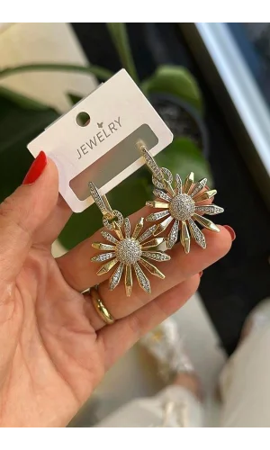 Çiçek Küpe - Altın