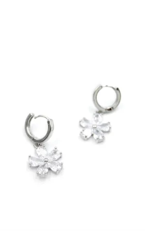 Çiçek Küpe - Beyaz