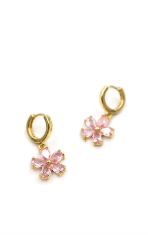 Çiçek Küpe - Pembe