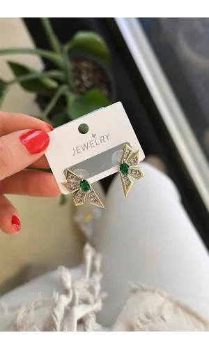 Çiçek Küpe - Yeşil