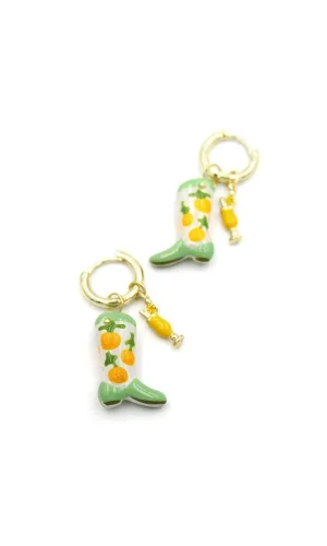 Çizme Küpe - Yeşil