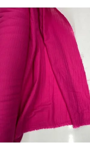 Çok Amaçlı Müslin Pamuklu Bebek Örtü ve Battaniye Kumaşı Müslin Bez Fuşya 73